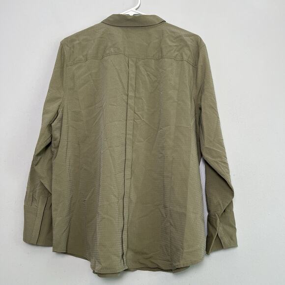 NWT Chico's Women's Button Up Shirt Sz L 12 14 Olive Green Casual Outdoor - Picture 16 of 16